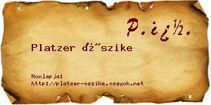 Platzer Őszike névjegykártya